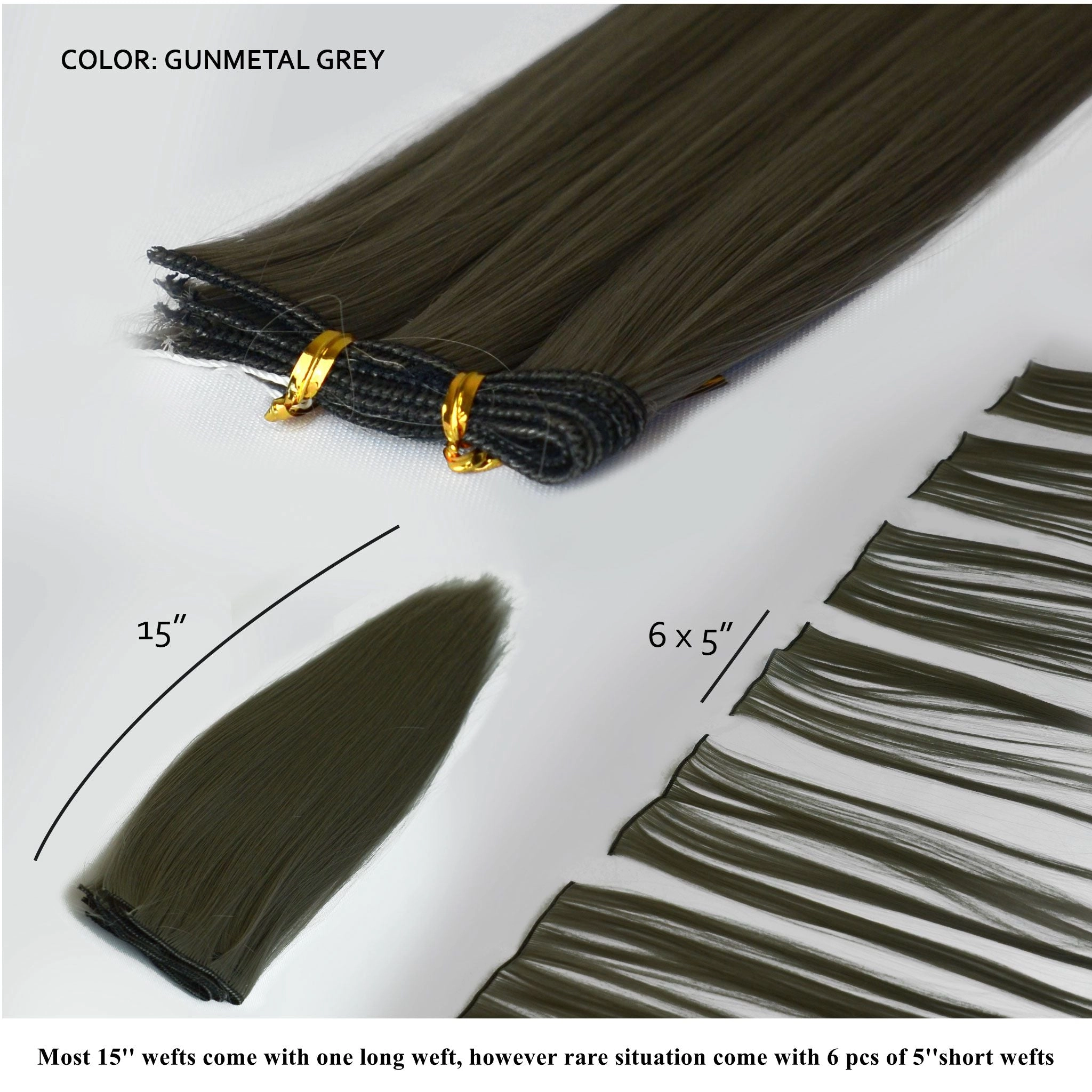 15" Weft Extension - Dark Brown