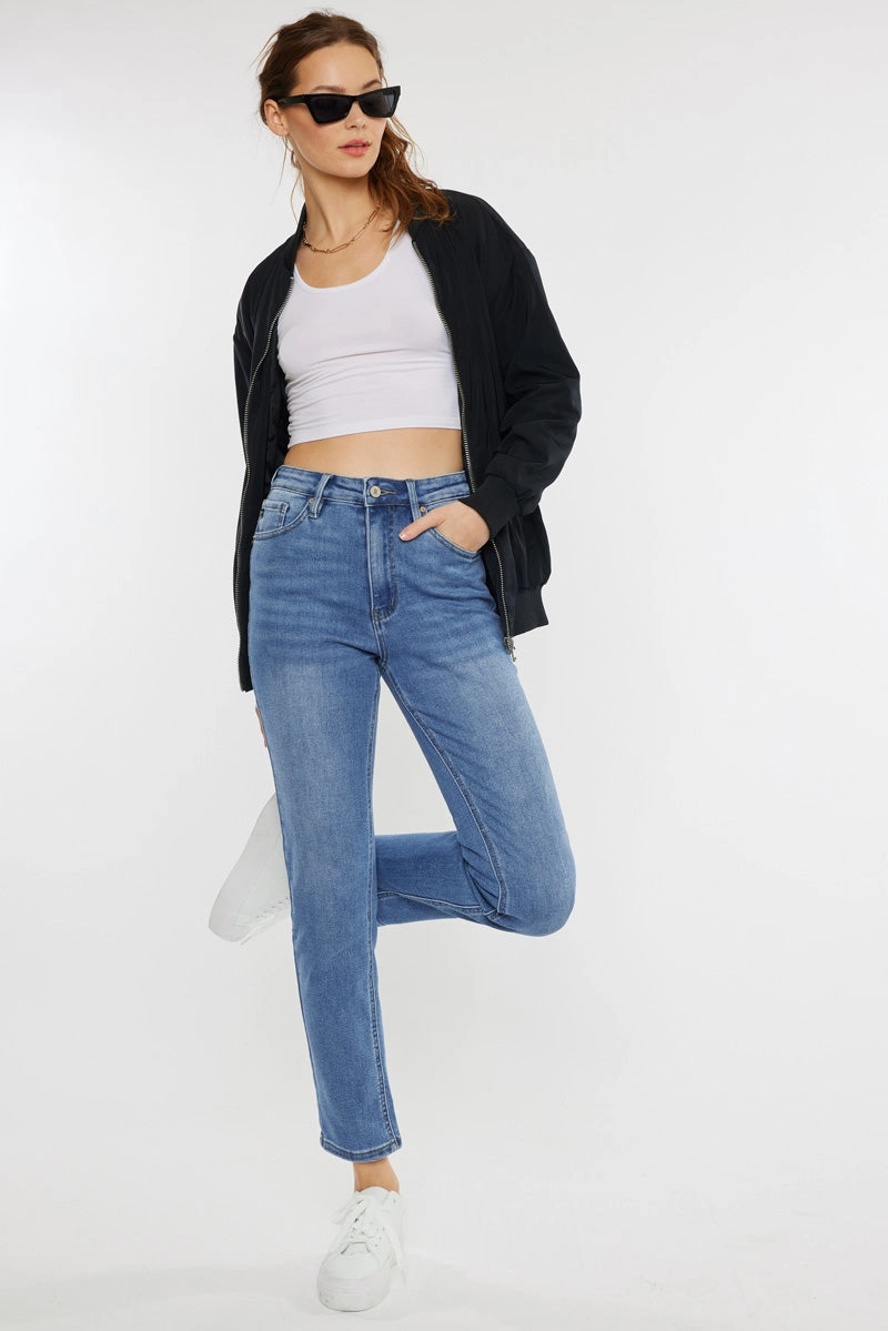 Adaline Essentials High Rise Slim Straight Leg  Jeans