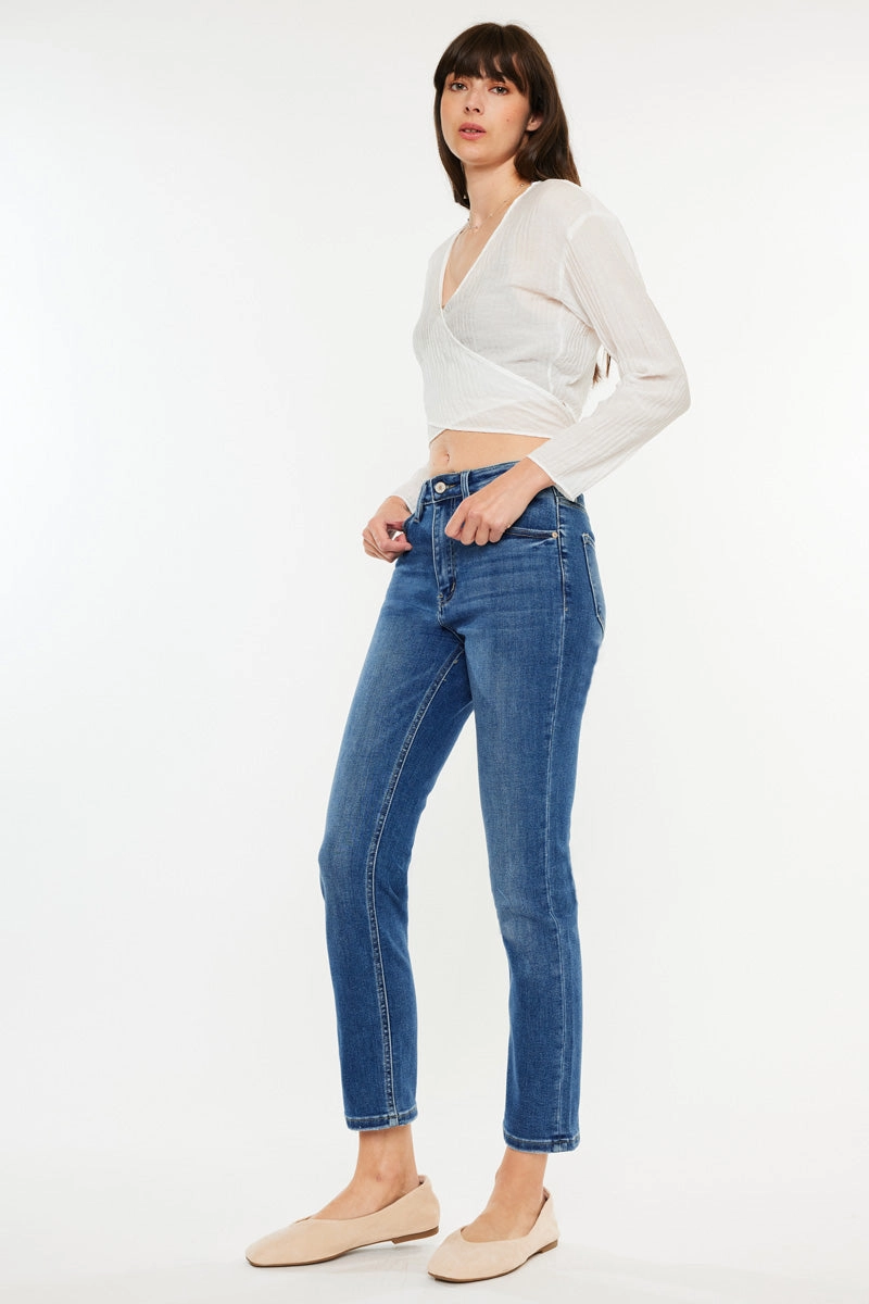 Adaline Essentials High Rise Slim Straight Leg  Jeans