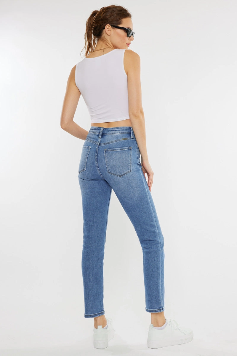 Adaline Essentials High Rise Slim Straight Leg  Jeans