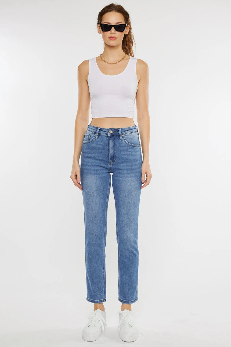 Adaline Essentials High Rise Slim Straight Leg  Jeans