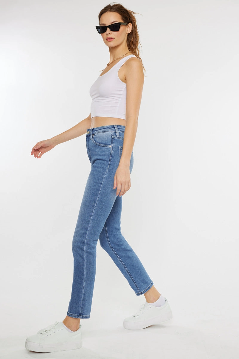 Adaline Essentials High Rise Slim Straight Leg  Jeans