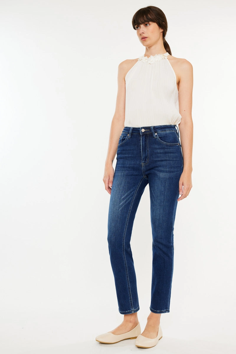 Adaline Essentials High Rise Slim Straight Leg  Jeans