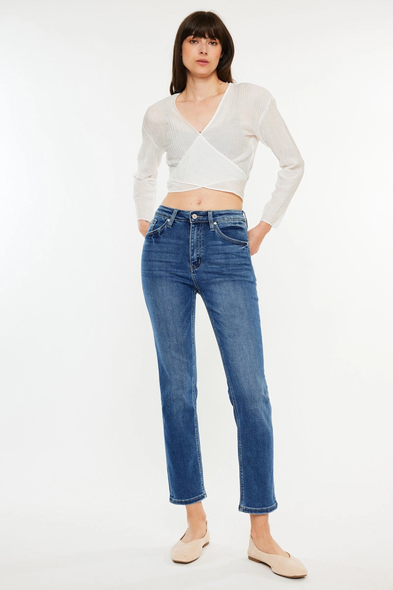 Adaline Essentials High Rise Slim Straight Leg  Jeans