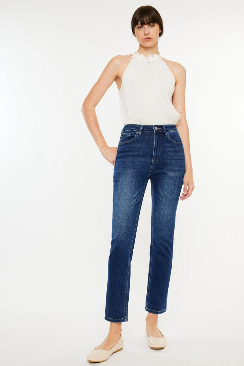 Adaline Essentials High Rise Slim Straight Leg  Jeans