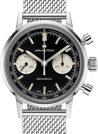 American Classic Intra-Matic Chronograph H Black - Bracelet Ref. H38429130