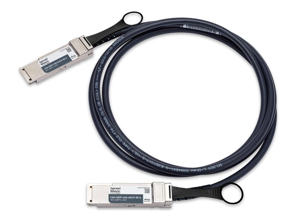 Approved Networks - 40GBase-CR4 direct attach cable - QSFP  to QSFP  - 3.3 ft - twinaxial - passive, solid CABQSFP40GDACP1M-A