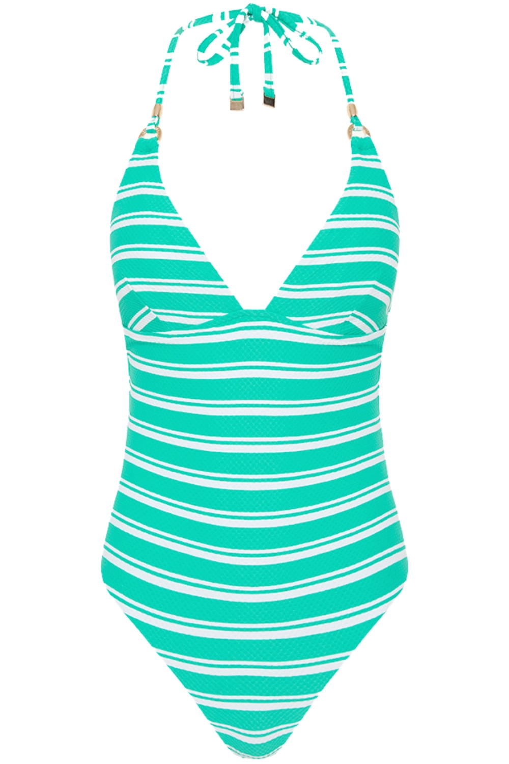 Biarritz Longline Halterneck Swimsuit in Evergreen
