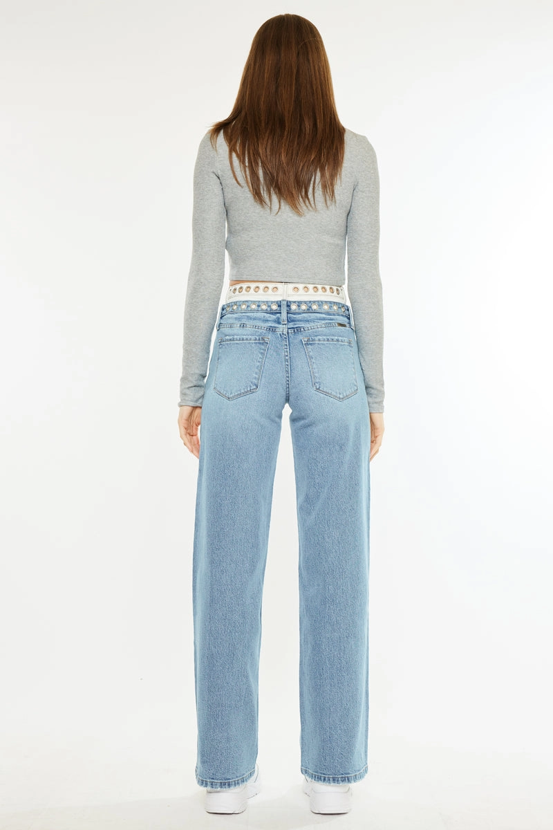 Caitlin High Rise Wide Leg Jeans