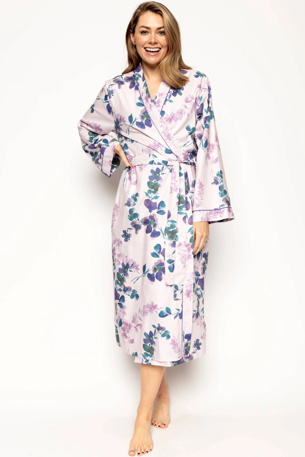 Camila Floral Print Long Dressing Gown