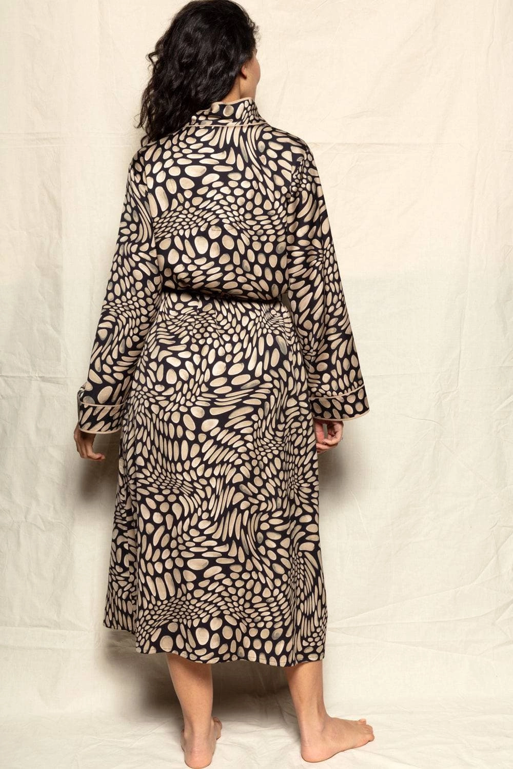 Carnaby Pebble Print Long Dressing Gown, Size UK 8