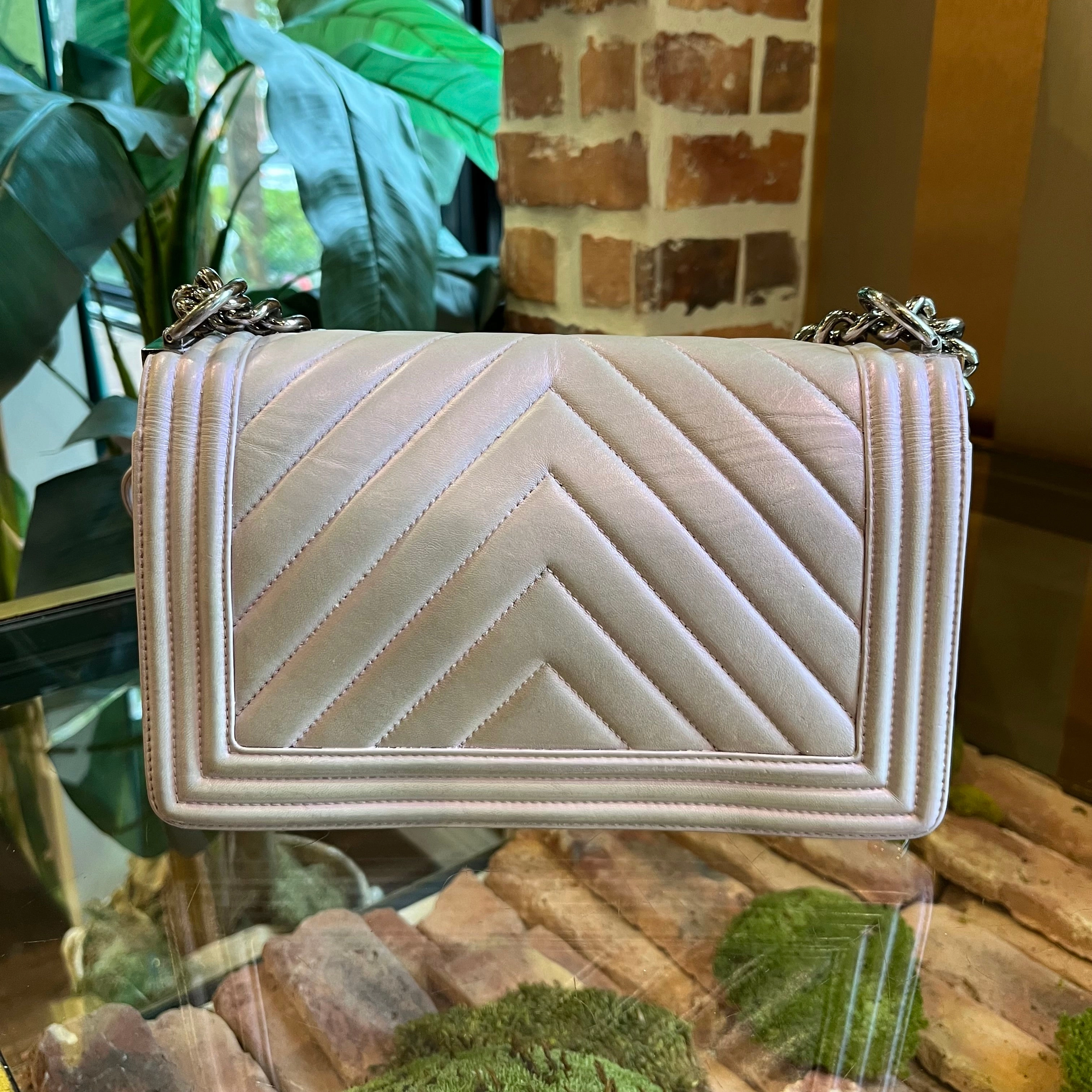 CHANEL Iridescent Mermaid Purple Calfskin Boy Bag TS3858