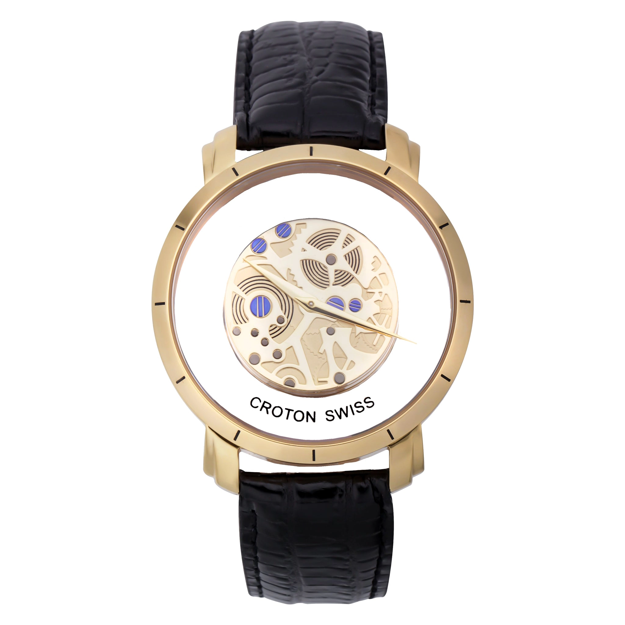Croton Men's "Circuit Breaker" Swiss Quartz See-Through Dial Watch