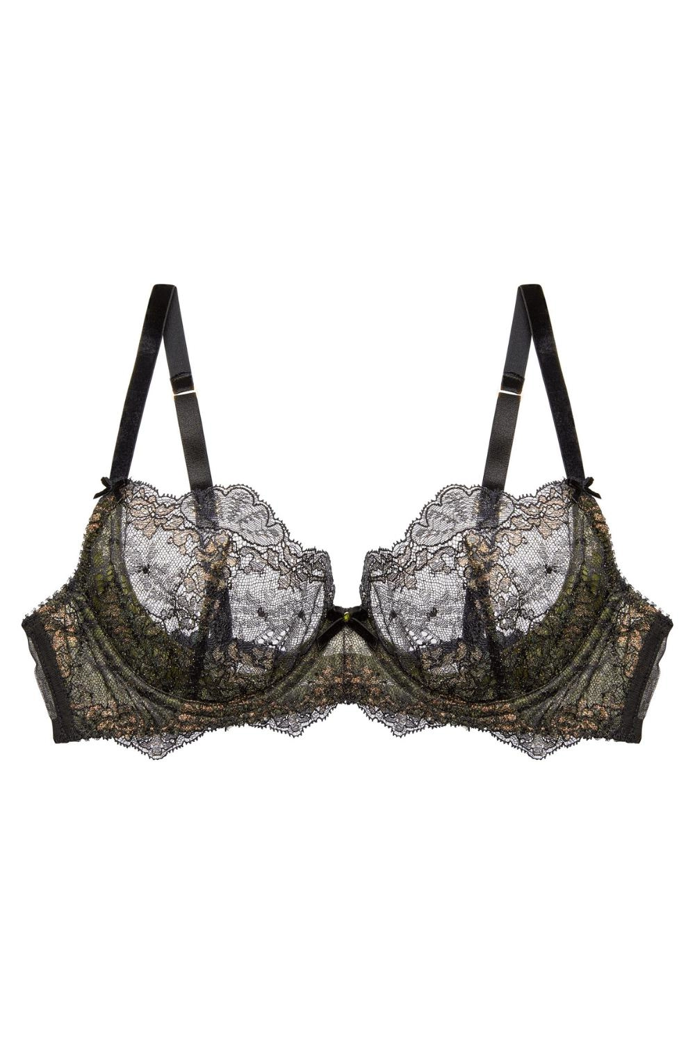 Dita Von Teese Lurex Lace Unlined Bra Black