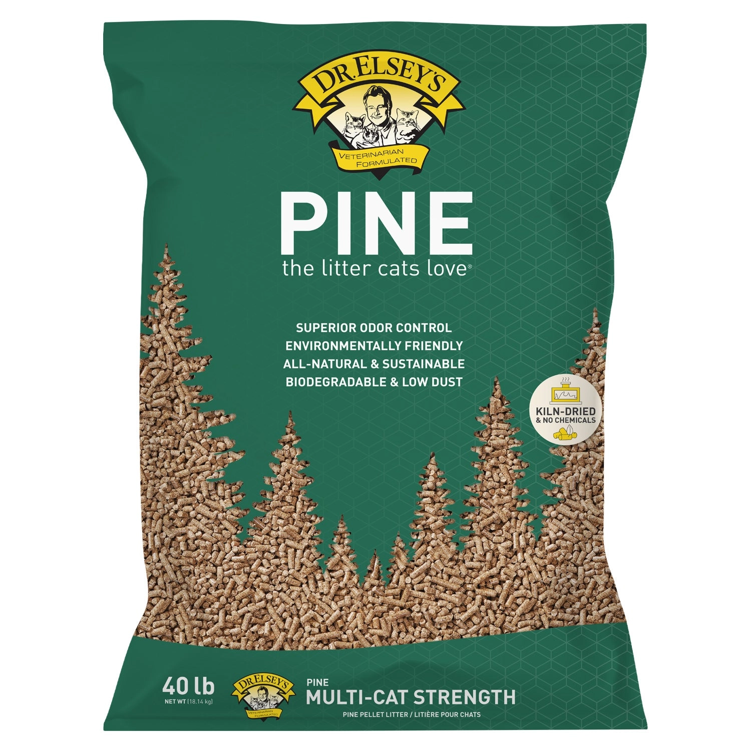 Dr. Elsey's® Pine All-Natural Kiln-Dried Cat Litter 40-lb. Bag