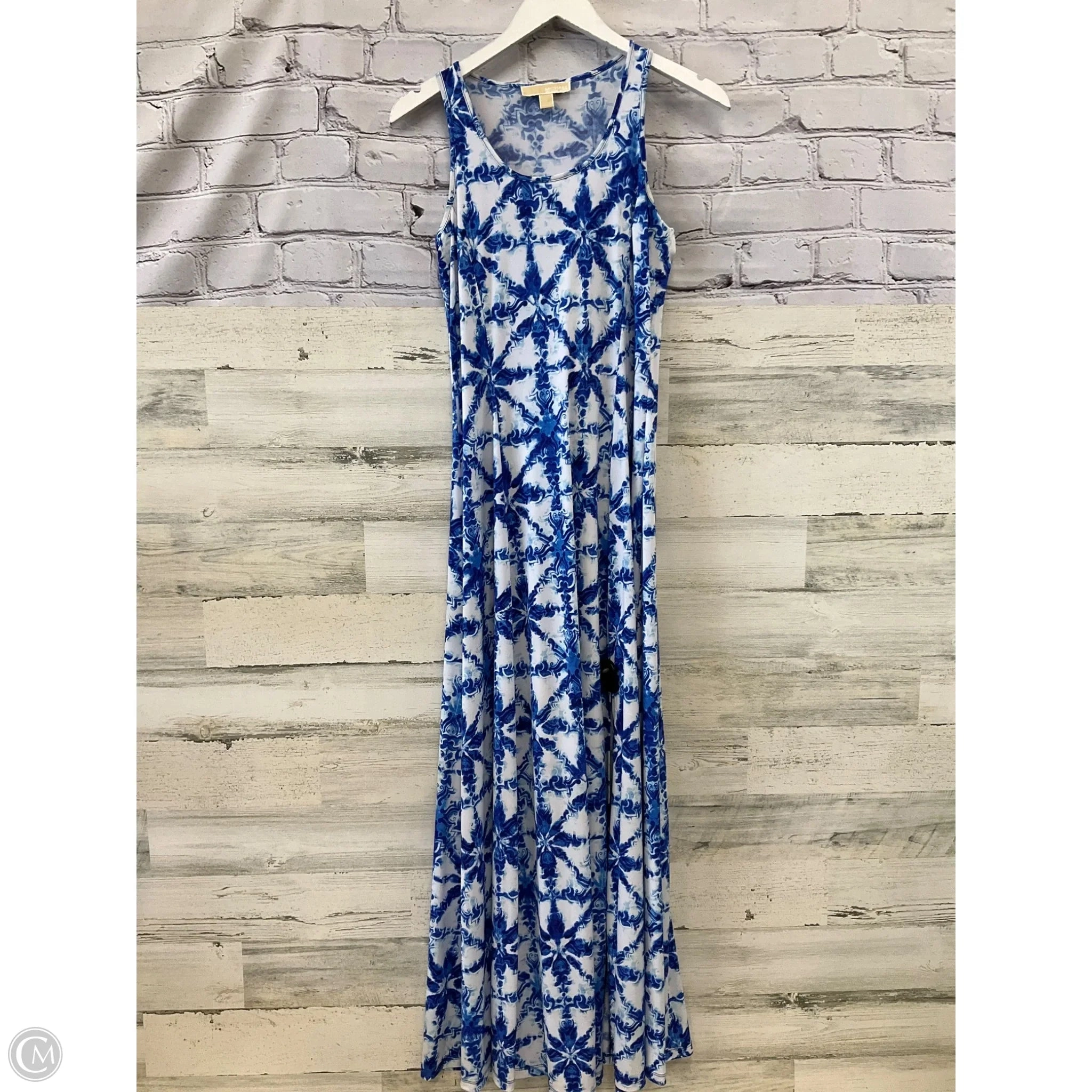 Dress Casual Maxi By Michael By Michael Kors In Blue & White, Size: S