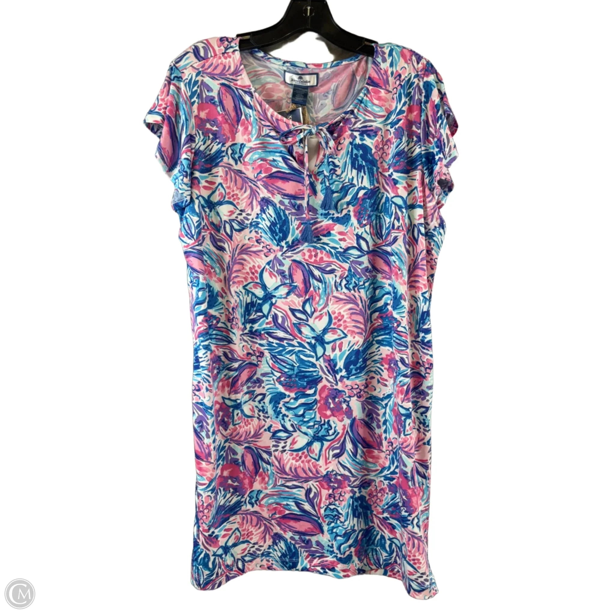 Dress Casual Midi By Clothes Mentor In Pink & Purple, Size: L