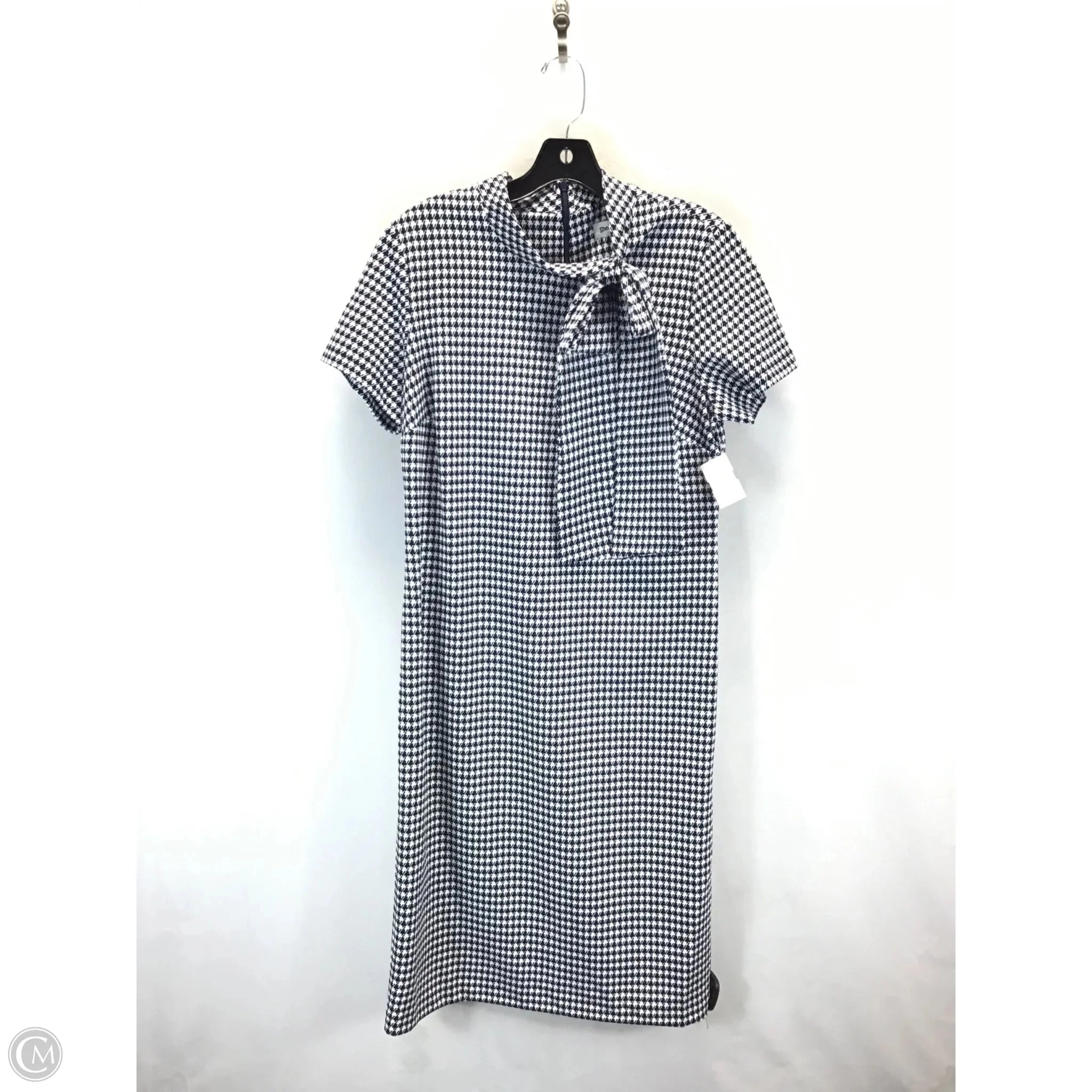 Dress Casual Midi By Shelby And Palmer In Blue & White, Size: 12