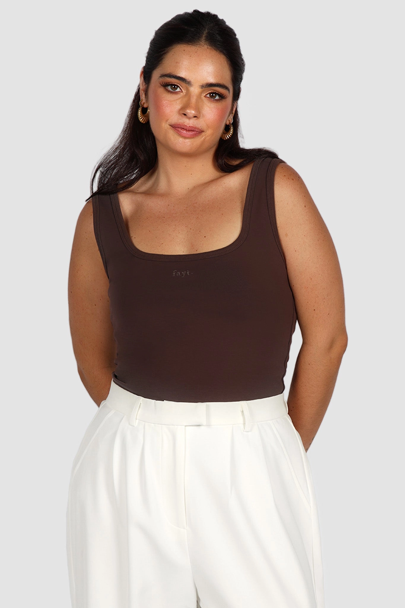 FAYT LOGO TANK CHOCOLATE
