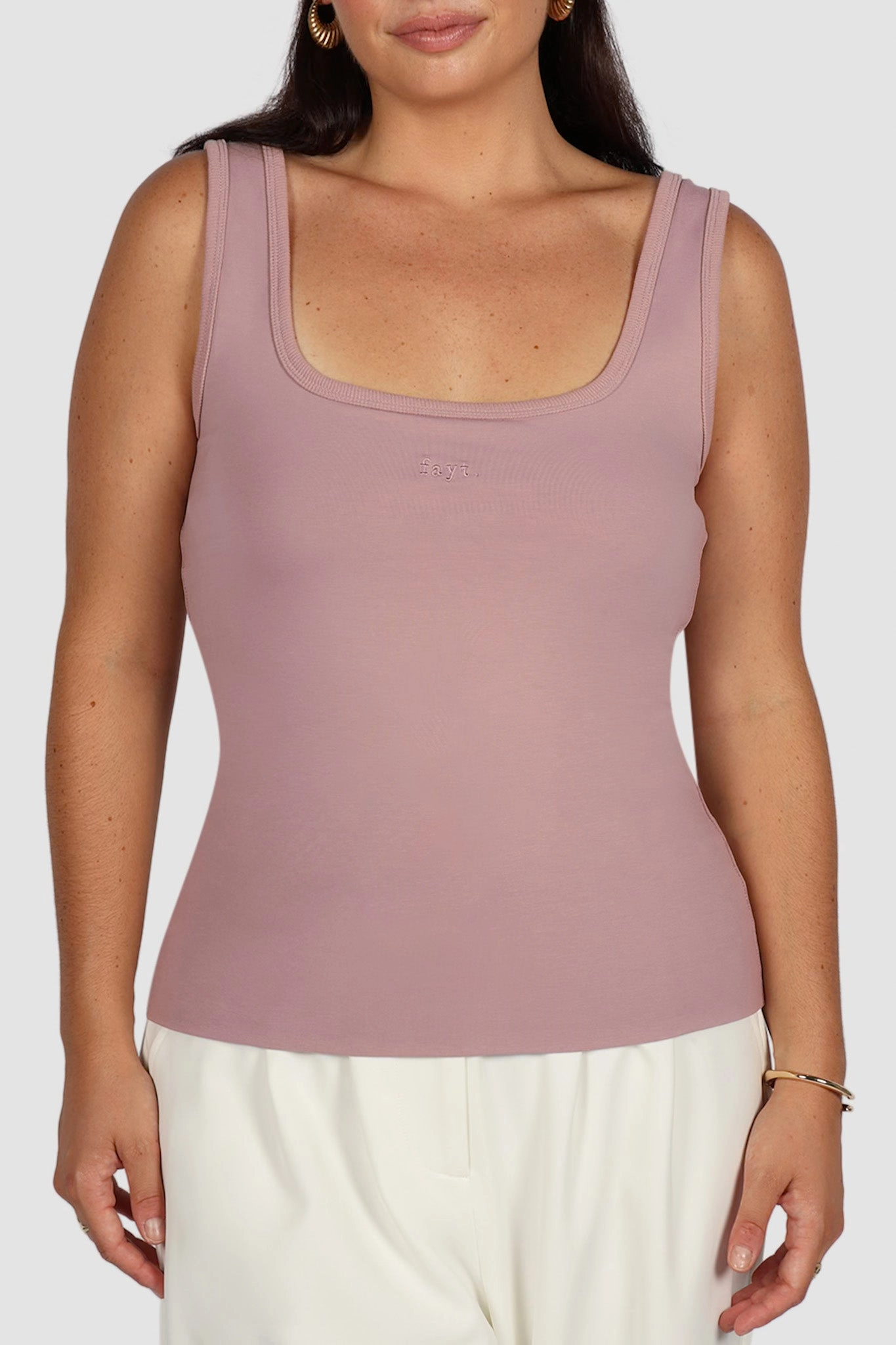 FAYT LOGO TANK DUSTY PINK