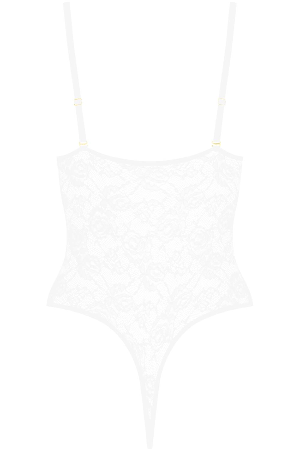 Flashback Lace Thong Body White