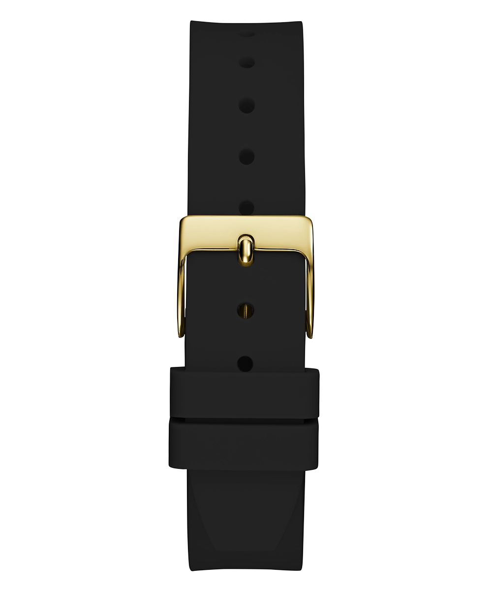 GUESS Ladies Black Gold Tone Analog Watch