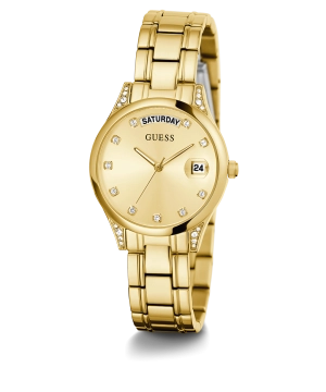 GUESS Ladies Gold Tone Day/Date Watch