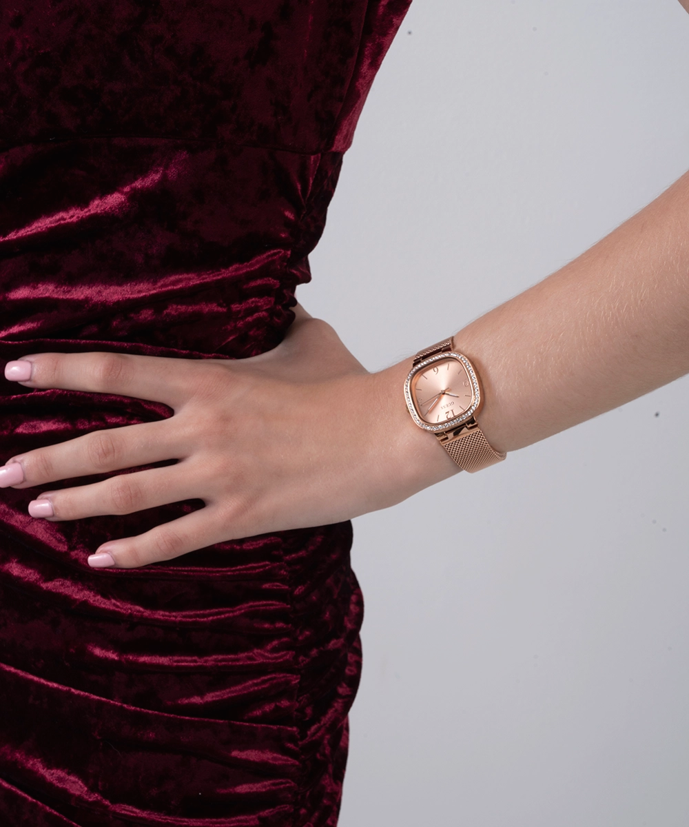 GUESS Ladies Rose Gold Tone Analog Watch