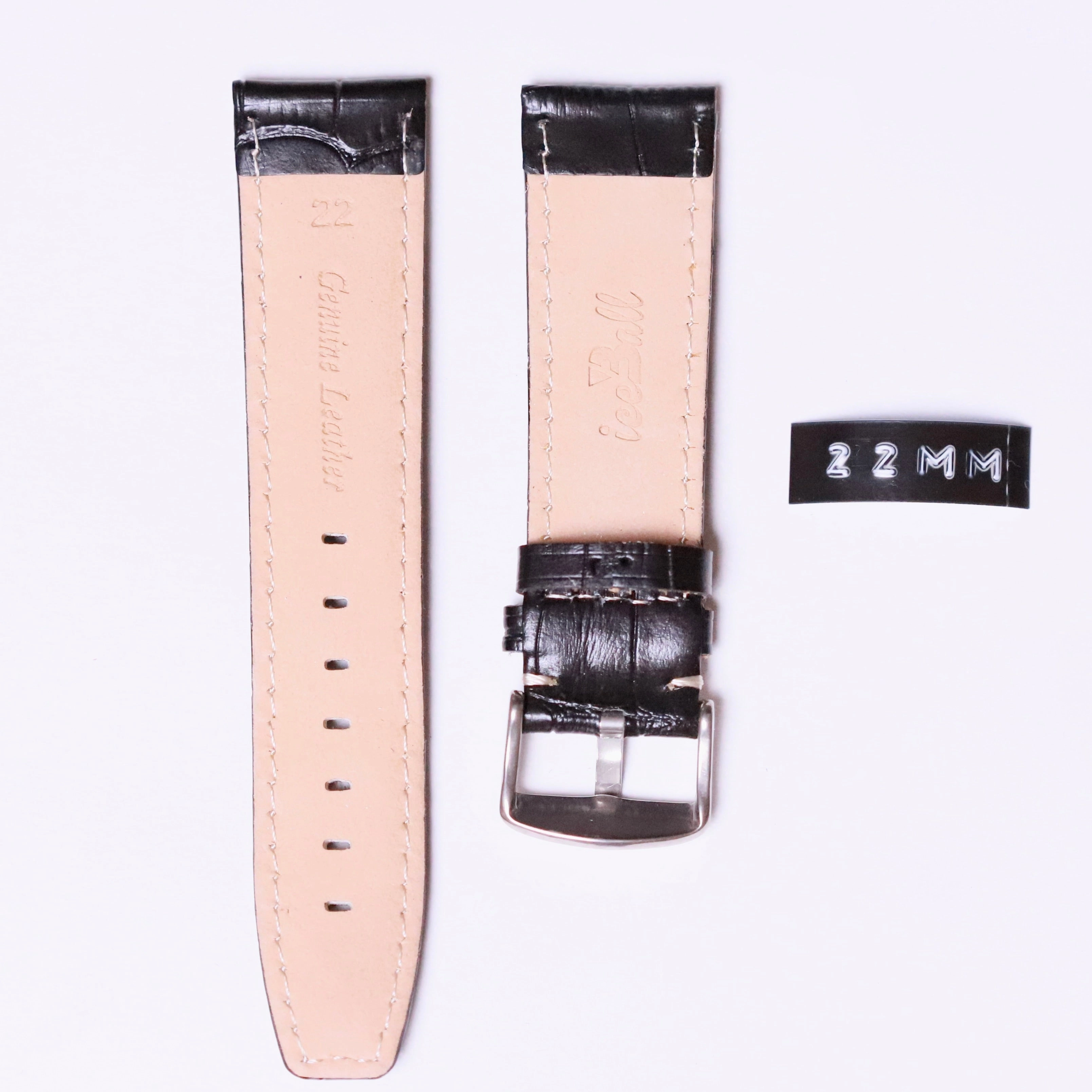 Ice ball antibacterial leather 22mm - Black with white silk
