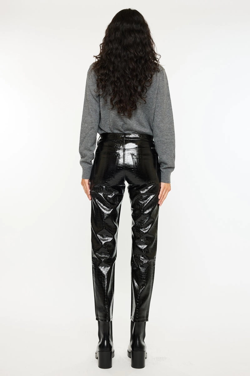 Josephine Faux Leather Mom Fit Pants