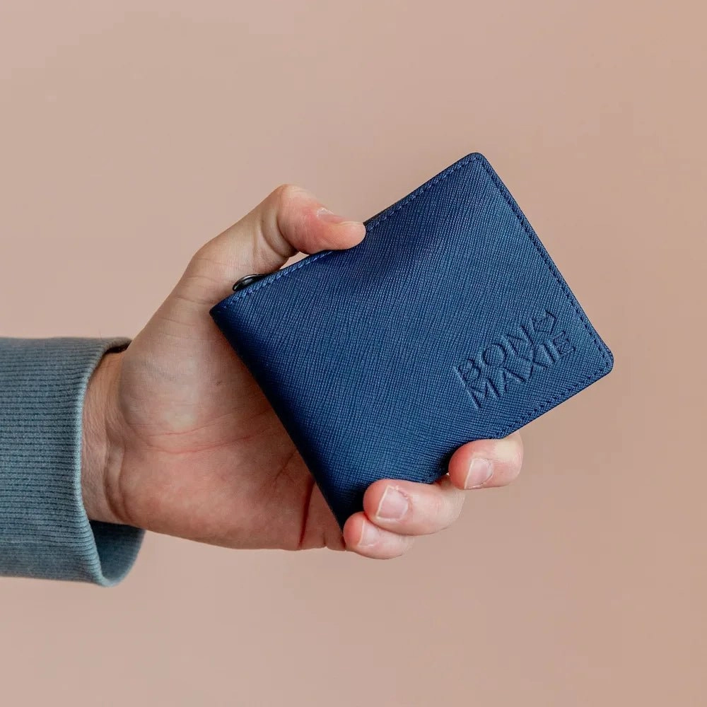 Leather Game Changer Men's Wallet -- Navy
