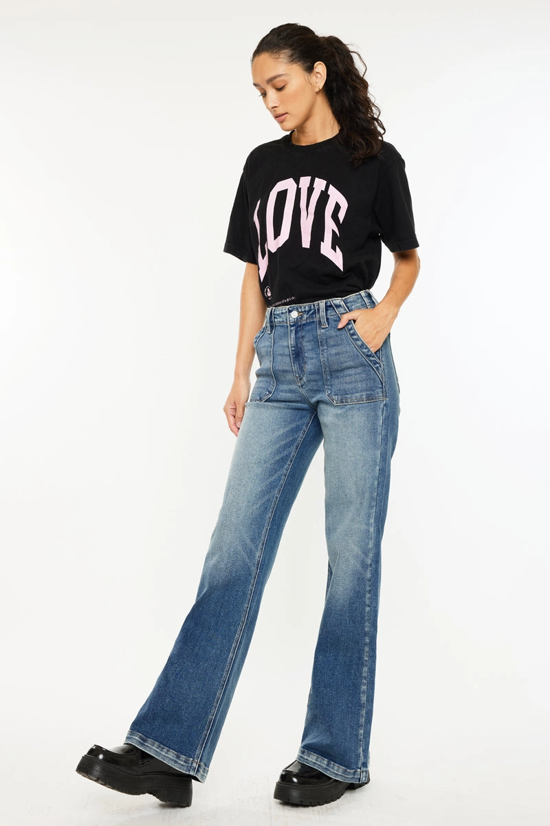 Melody High Rise Wide Flare Jeans