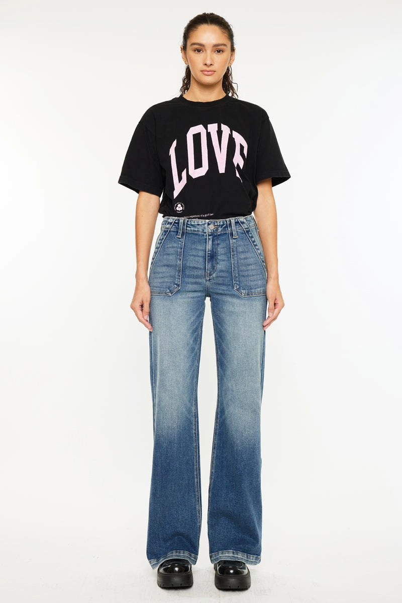 Melody High Rise Wide Flare Jeans