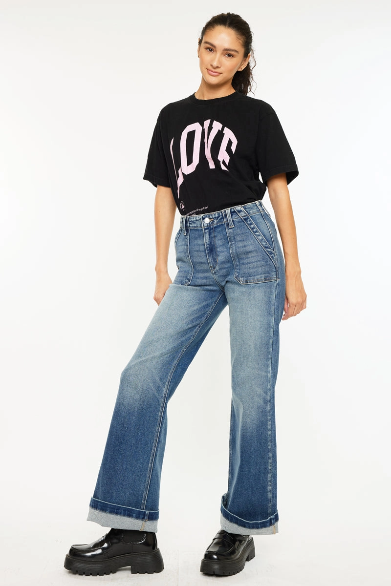 Melody High Rise Wide Flare Jeans