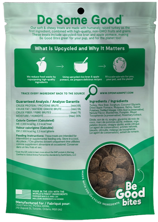 Open Farm Be Good Bites Turkey Dog Treats