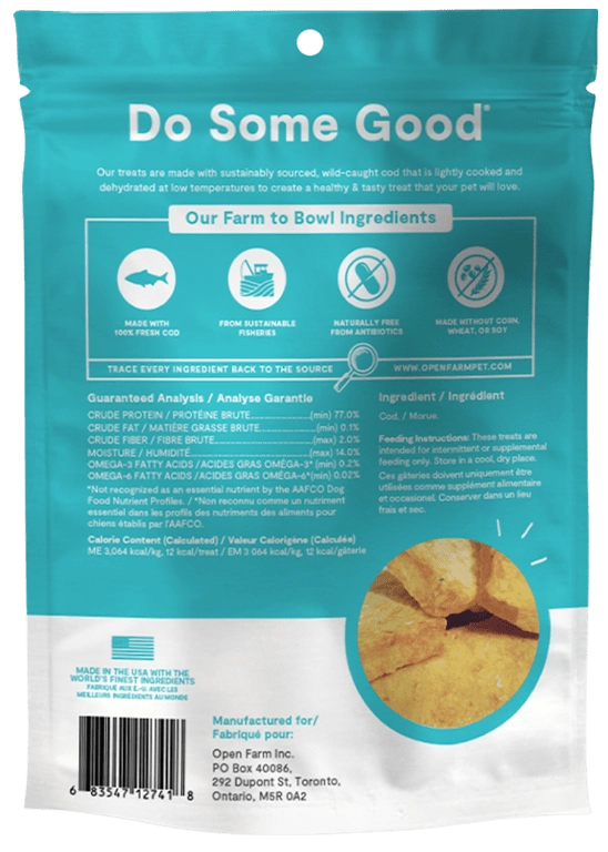 Open Farm Dehydrated Grain Free Cod Gish Dog Treats