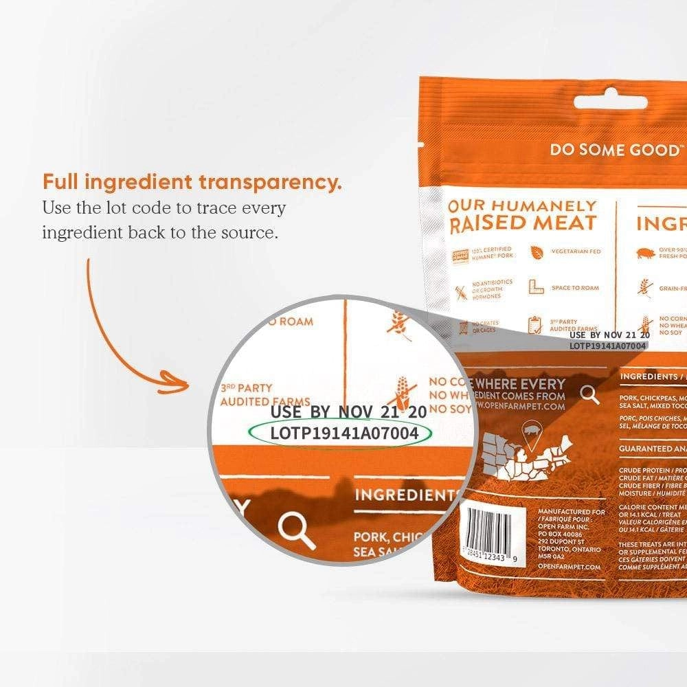 Open Farm Dehydrated Grain Free Pork Dog Treats
