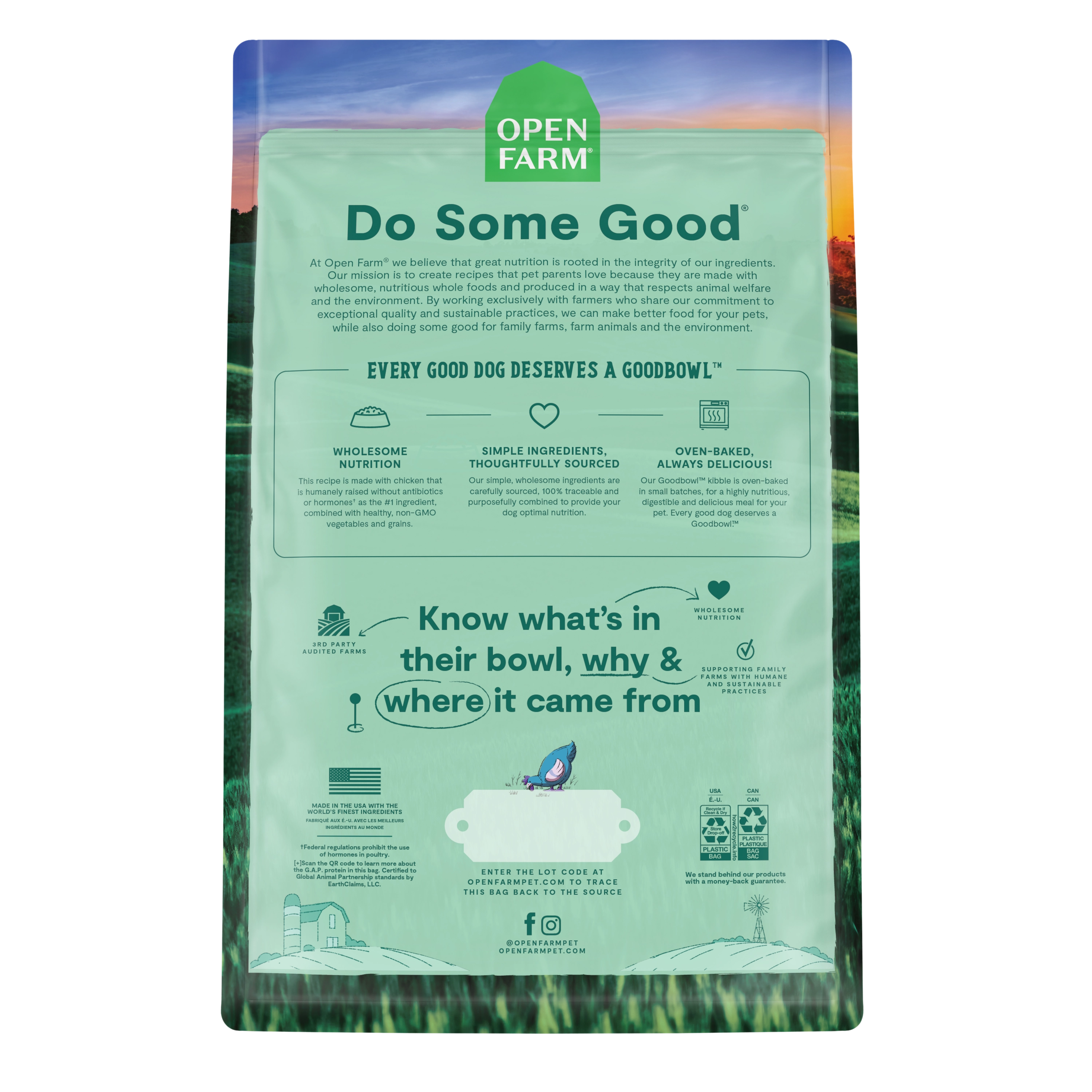 Open Farm Goodbowl Harvest Chicken and Brown Rice Recipe Baked Dry Dog Food