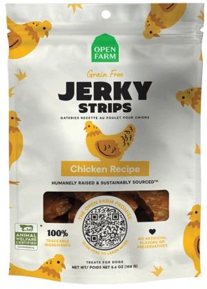 Open Farm Grain Free Jerky Strips Chicken Dog Treats