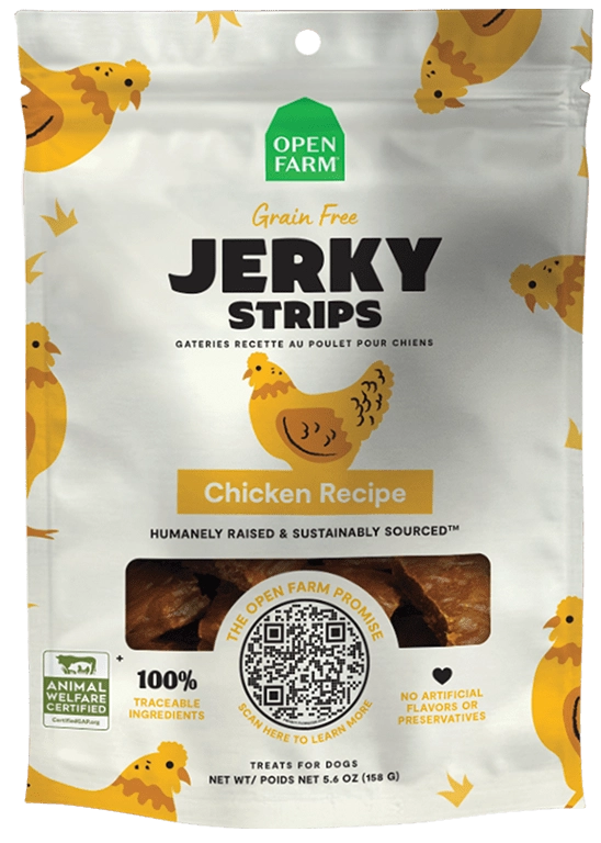 Open Farm Grain Free Jerky Strips Chicken Dog Treats