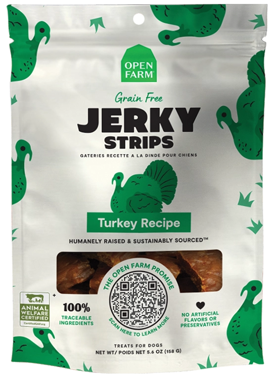 Open Farm Grain Free Jerky Strips Turkey Dog Treats