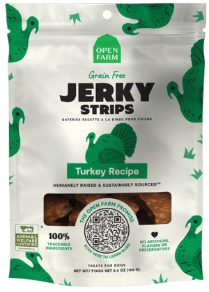 Open Farm Grain Free Jerky Strips Turkey Dog Treats