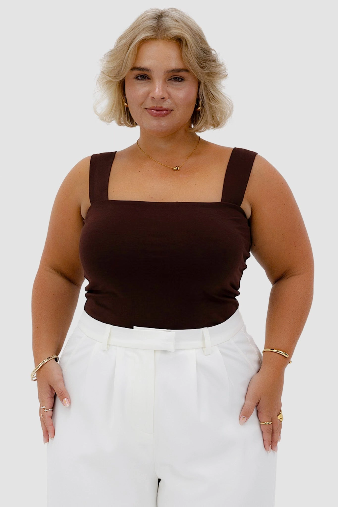 QUINN TOP CHOCOLATE