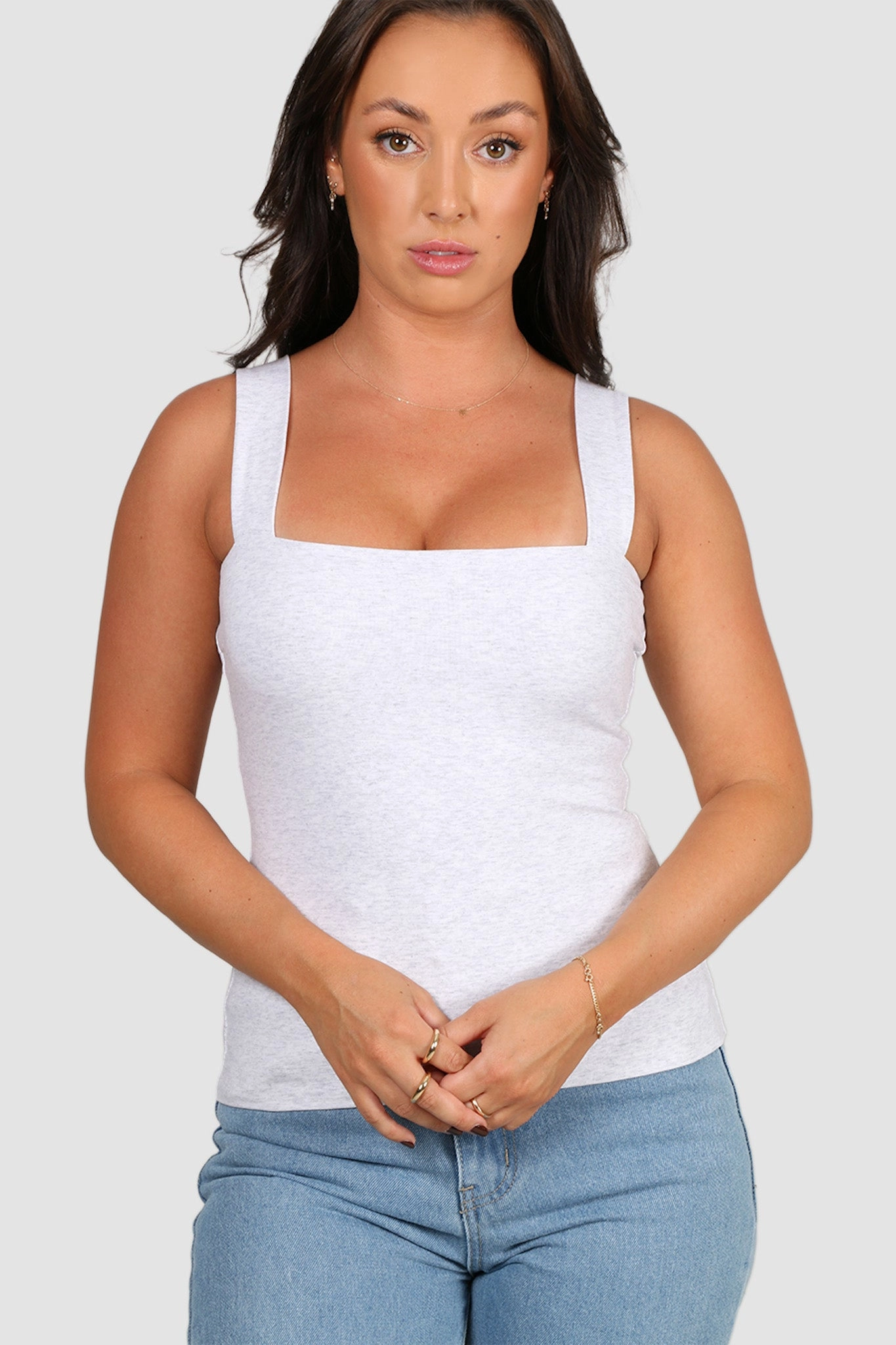 QUINN TOP GREY MARLE