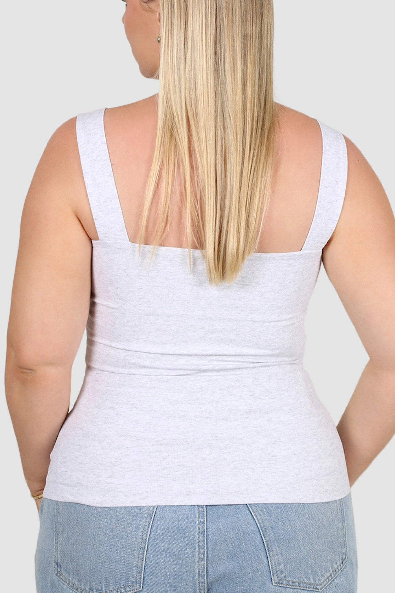 QUINN TOP GREY MARLE