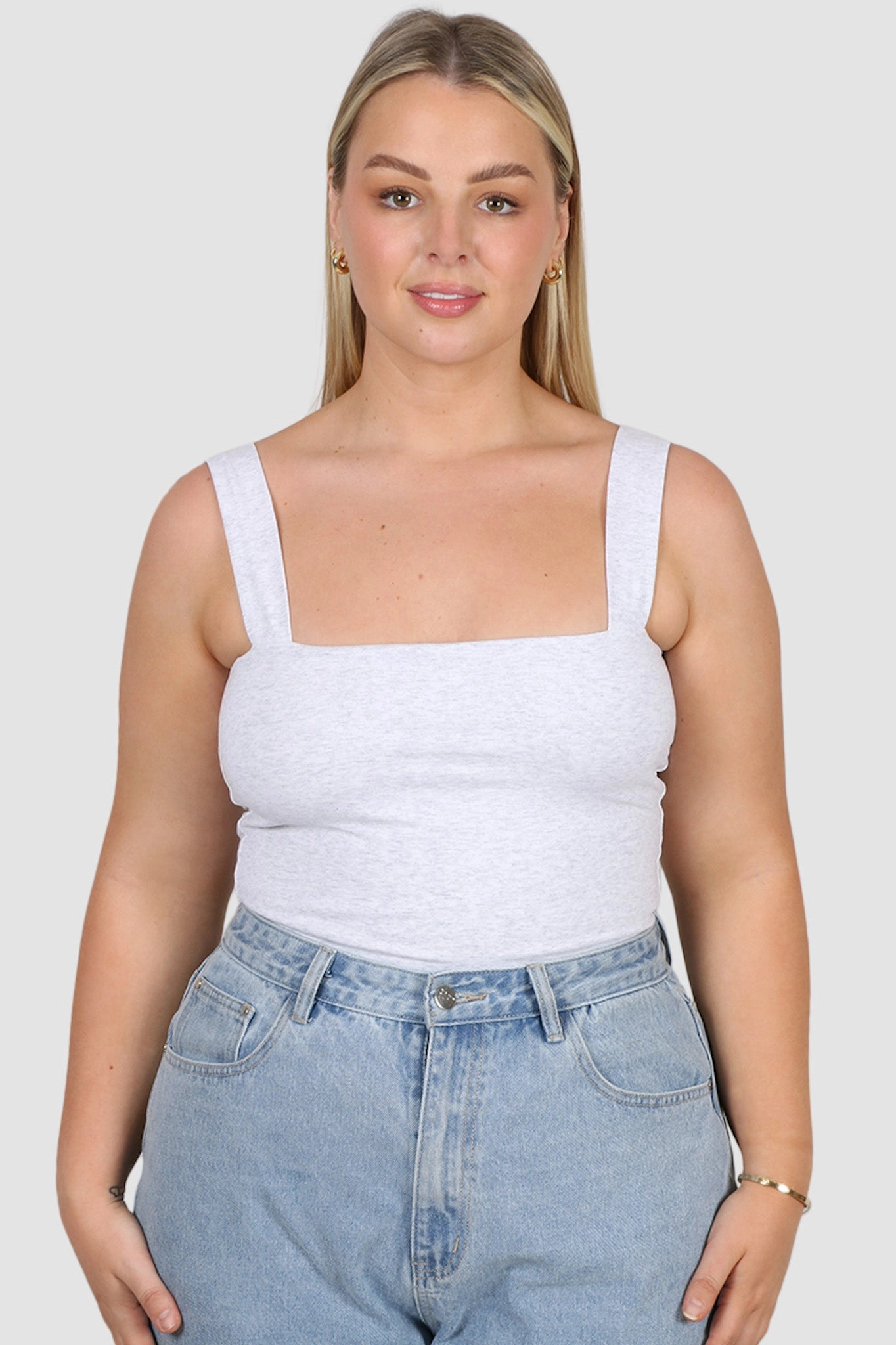 QUINN TOP GREY MARLE