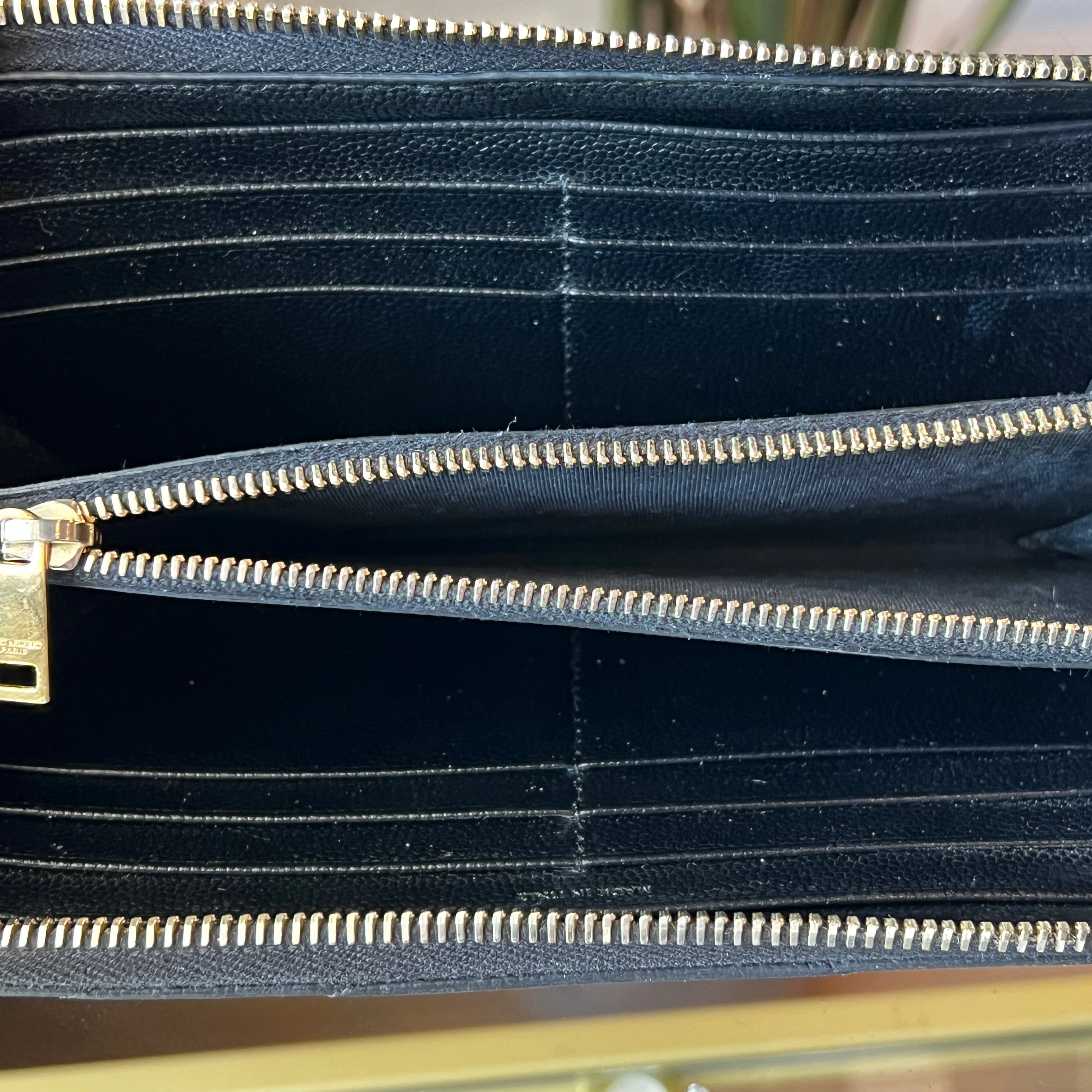 SAINT LAURENT Monogram Quilted Long Wallet