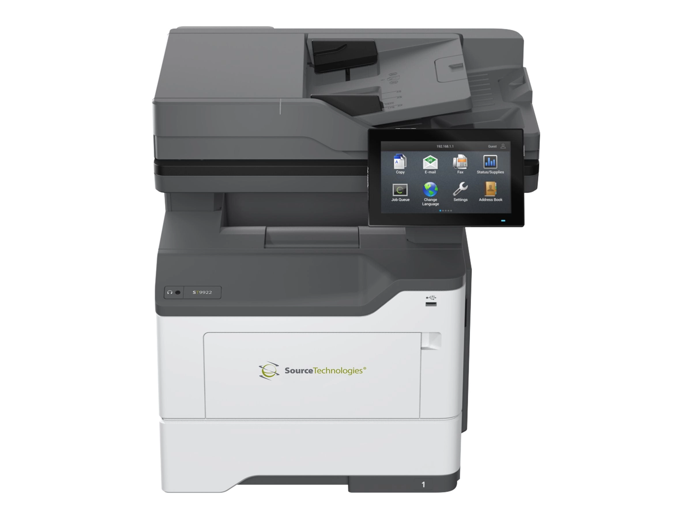 Secure MICR ST9922 - Multifunction printer - B/W - laser - up to 50 ppm (printing) - 650 sheets - USB 2.0, Gigabit LAN, USB host DA01-0000000