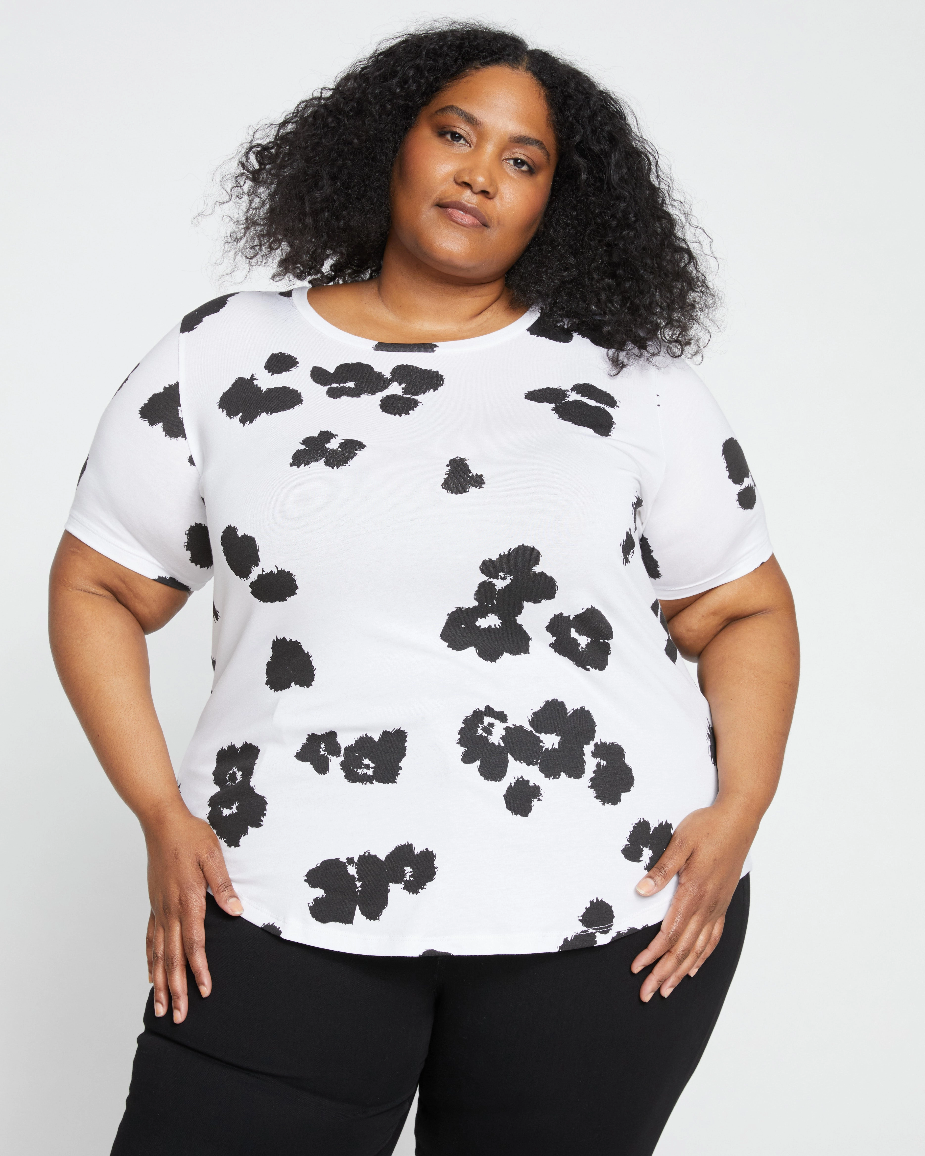 Tee Rex - White with Painted Flowers