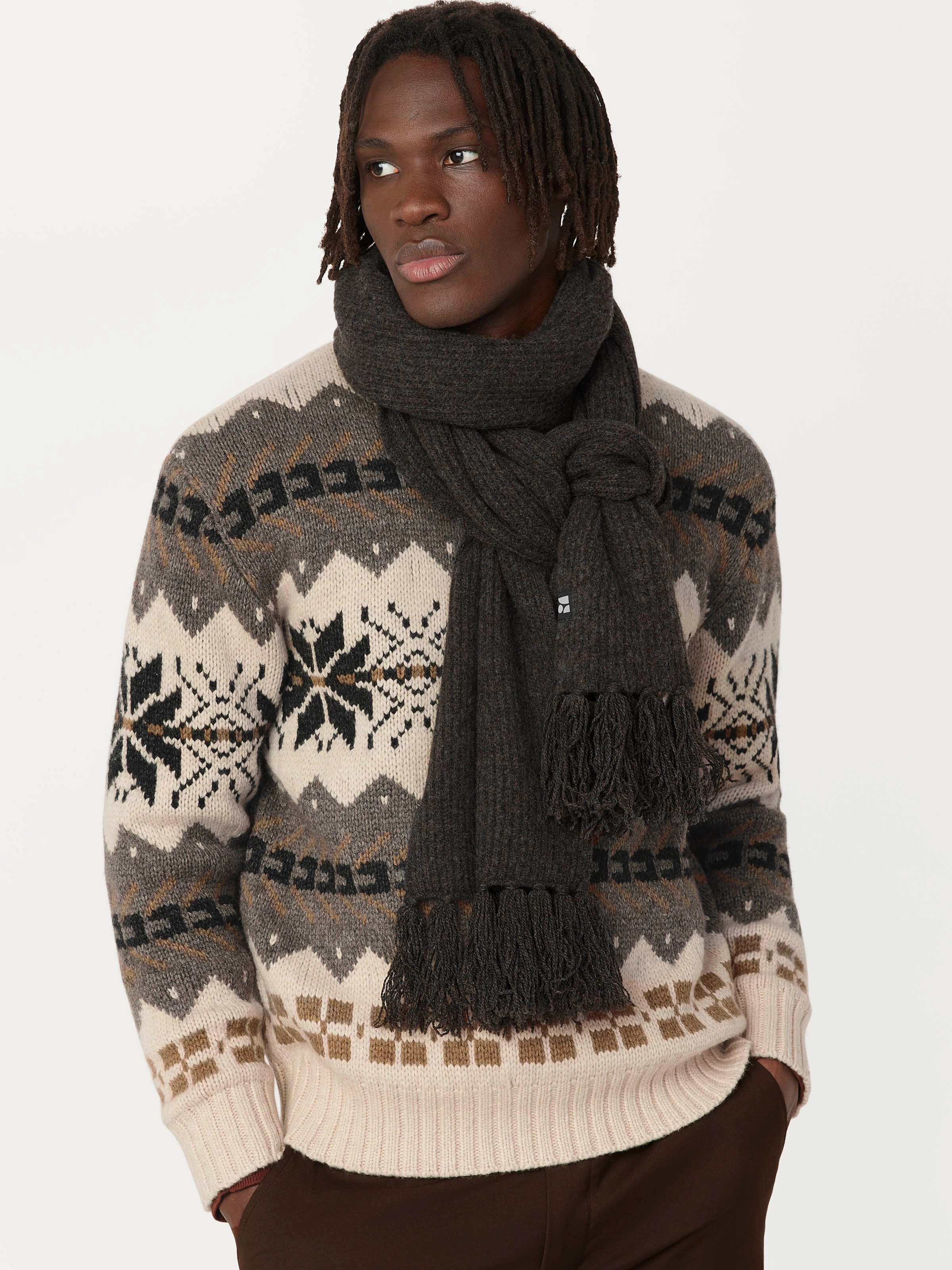 The Yak Wool Scarf in Charcoal
